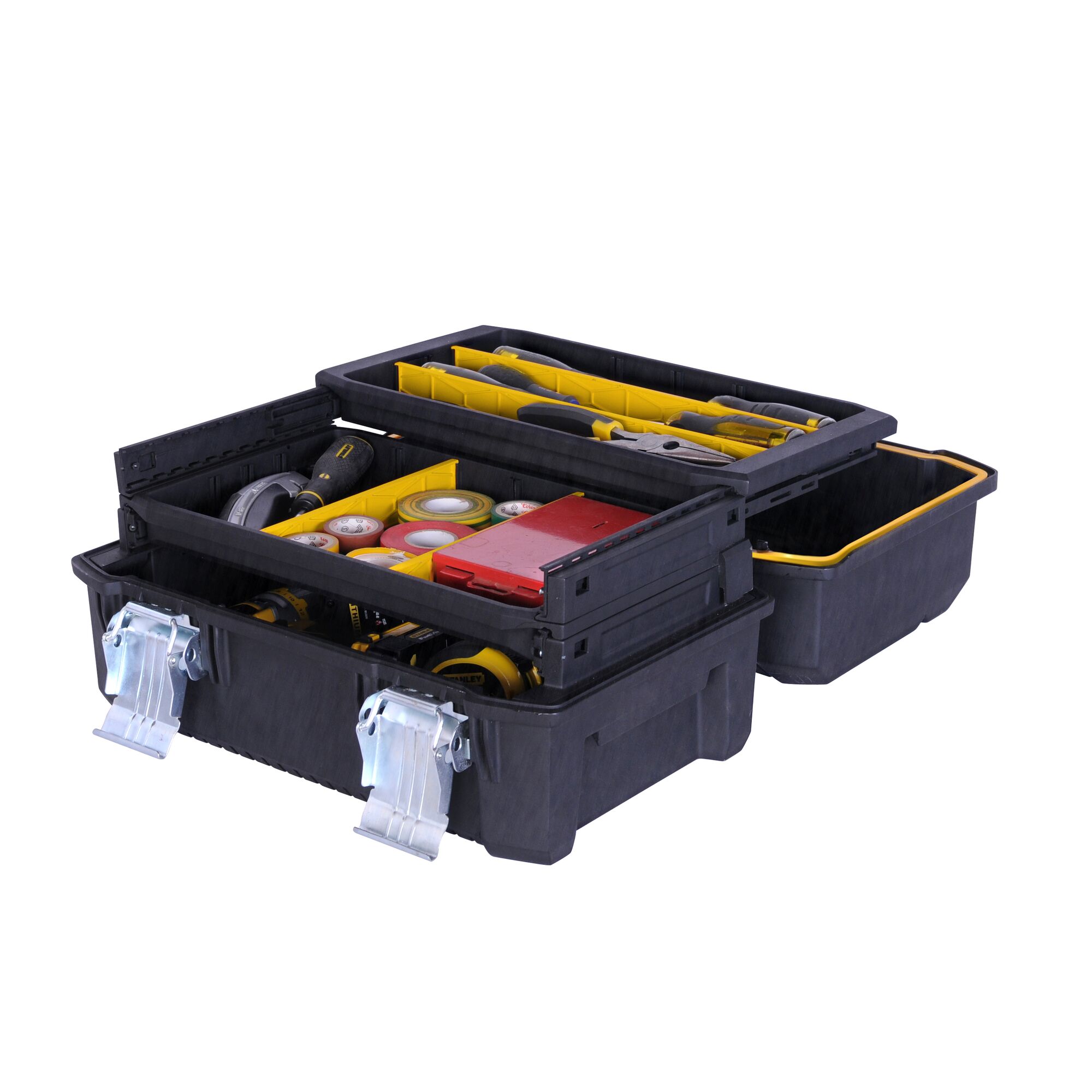 Stanley Cantilever Tool Box Di Stoccaggio Cassetta degli attrezzi con raccordi rimovibile organizzatori 